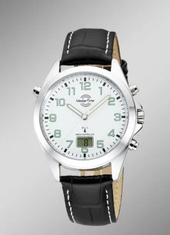 Master Time Funk-Herrenuhr mit Lederband