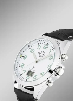 Master Time Funk-Herrenuhr mit Lederband
