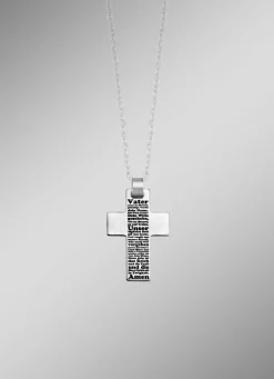 Mattierter Kreuz-Anhänger aus Edelstahl