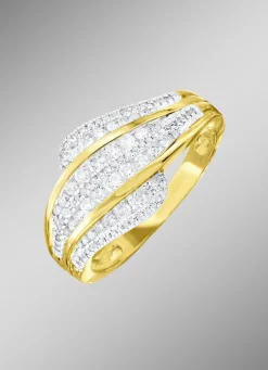 Mehrreihig gefasster Damenring