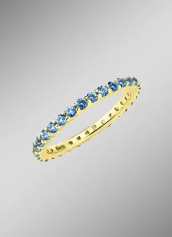 Memoire-Ring aus hochwertigem Gold mit Blautopas