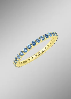 Memoire-Ring aus hochwertigem Gold mit Blautopas