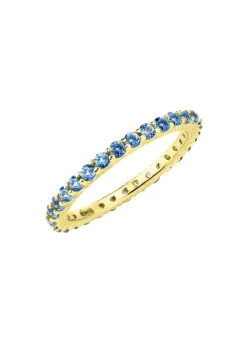 Memoire-Ring aus hochwertigem Gold mit Blautopas