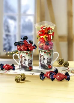 Mit Pralinen gefüllte Porzellantassen, 2er-Set