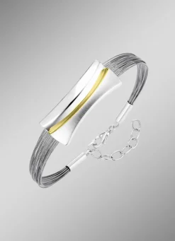 Moderne Garnitur in Bicolor aus Silber 925/- fein und Stahl