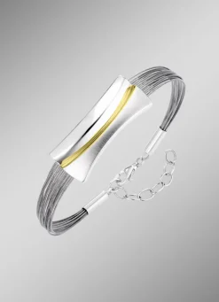 Moderne Garnitur in Bicolor aus Silber 925/- fein und Stahl