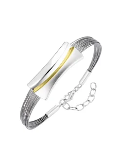 Moderne Garnitur in Bicolor aus Silber 925/- fein und Stahl