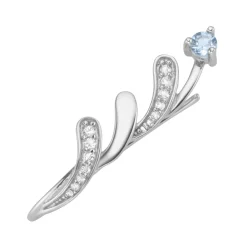 Moderne Ohrhaken mit Blautopas und Zirkonia