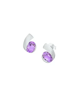 Moderne Ohrstecker mit echt Amethyst