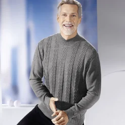 Modischer Pullover mit Stehkragen in 3 Farben
