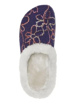 Mubb Wollfilz-Pantoffel mit bunter Blüten-Stickerei