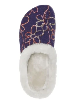 Mubb Wollfilz-Pantoffel mit bunter Blüten-Stickerei
