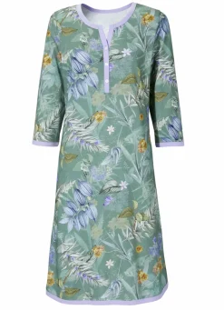 Nachthemd, 3/4 lange Ärmel mit Serafino-Ausschnitt