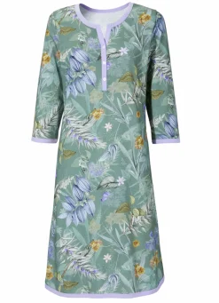 Nachthemd, 3/4 lange Ärmel mit Serafino-Ausschnitt