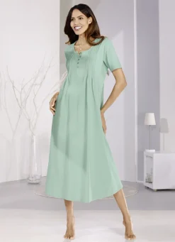 Nachthemd, knöchellang mit aufwendiger Biesenverarbeitung