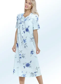 Nachthemd, Kurzarm mit Knopfleiste