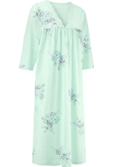 Nachthemd, 3/4-lange Ärmel und V-Ausschnitt