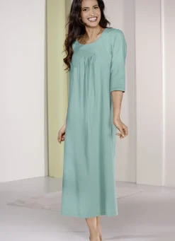 Nachthemd mit Faltenlegung und knöchellang