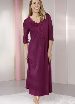 Nachthemd mit Motivspitze, knöchellang