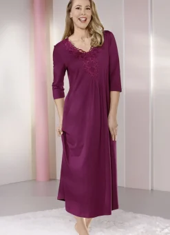 Nachthemd mit Motivspitze, knöchellang