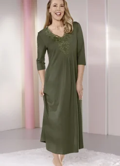 Nachthemd mit Motivspitze, knöchellang