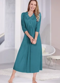 Nachthemd mit Motivspitze und Kellerfalte