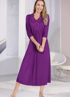 Nachthemd mit Motivspitze und Kellerfalte