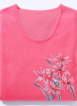 Nachthemd mit platziertem Druck und kurzen Ärmeln