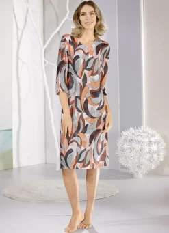 Nachthemd, wadenlang und Tropfenausschnitt