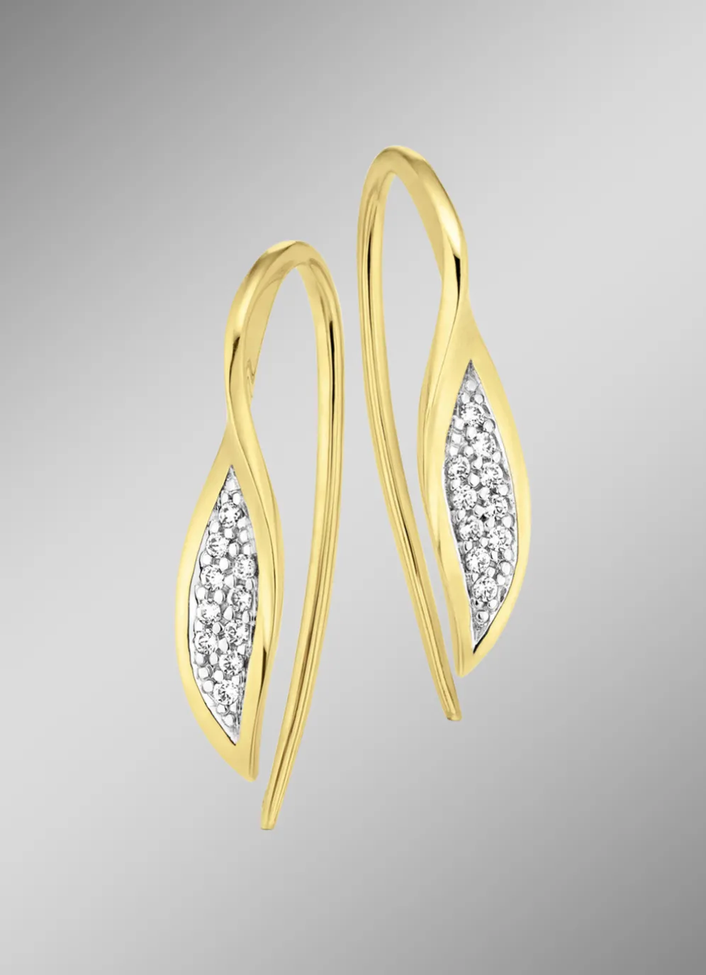 Ohrhaken in Bicolor mit 20 Brillanten