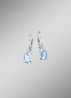 Ohrringe mit Brillanten und Blautopas