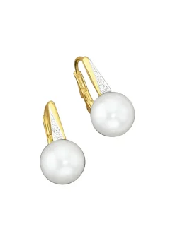 Ohrringe mit Brillanten und Süßwasser-Zuchtperlen