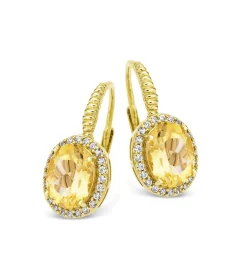 Ohrringe mit echt Citrin und synth. Zirkonia