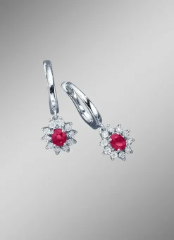 Ohrringe mit echt Rubin und Diamanten