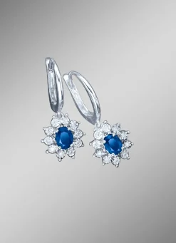 Ohrringe mit echt Safir und Diamanten