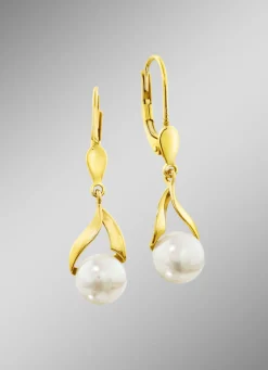 Ohrringe mit Süßwasser-Zuchtperlen-Bouton