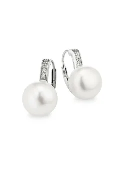 Ohrringe mit Süßwasser-Zuchtperlen und Diamanten