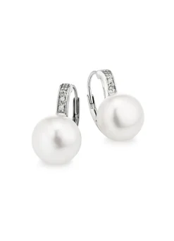 Ohrringe mit Süßwasser-Zuchtperlen und Diamanten