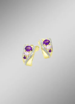 Ohrstecker mit Amethyst und Zirkonia