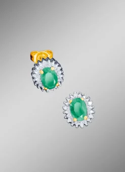 Ohrstecker mit Diamanten und Smaragd