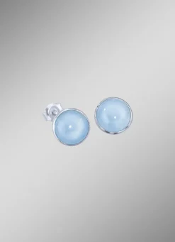 Ohrstecker mit echt Milky-Aquamarin