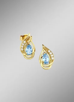 Ohrstecker mit echten Blautopase