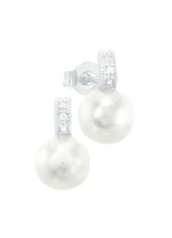 Ohrstecker mit Süßwasser-Zuchtperle und Brillanten