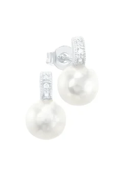 Ohrstecker mit Süßwasser-Zuchtperle und Brillanten