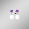 Ohrstecker mit Süßwasser-Zuchtperle und Amethyst