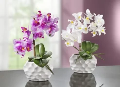 Orchideen-Gesteck in Keramikvase