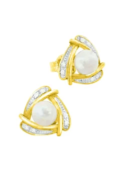 Originelle Ohrstecker mit Süßwasser-Zuchtperlen