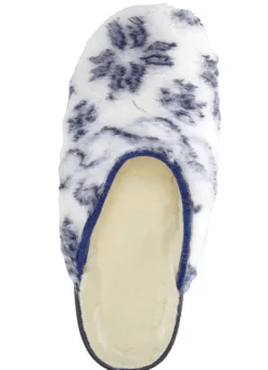 Pantoffel aus bedrucktem Plüschmaterial