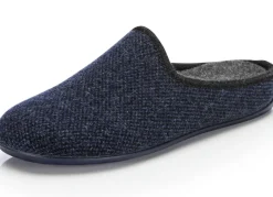 Pantoffel aus dezent gemustertem Textilmaterial