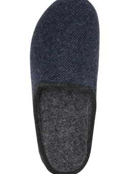 Pantoffel aus dezent gemustertem Textilmaterial